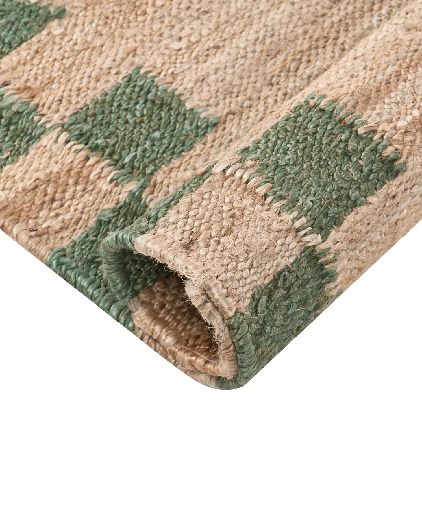 Gulvtæppe BEED Beige/Grøn 160 x 230 cm Jute