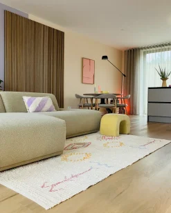 Gulvtæppe BETTIAH Beige 160 x 230 cm Bomuld