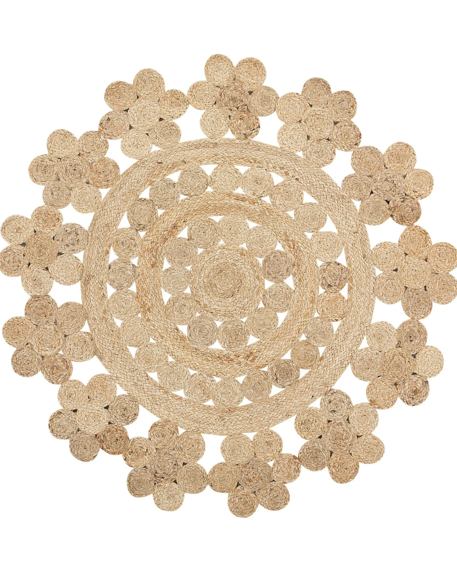 Gulvtæppe BIRECIK Beige ø 120 cm Jute