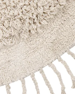 Gulvtæppe BITLIS Lys Beige ø 140 cm Bomuld