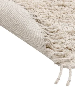 Gulvtæppe BITLIS Lys Beige ø 140 cm Bomuld