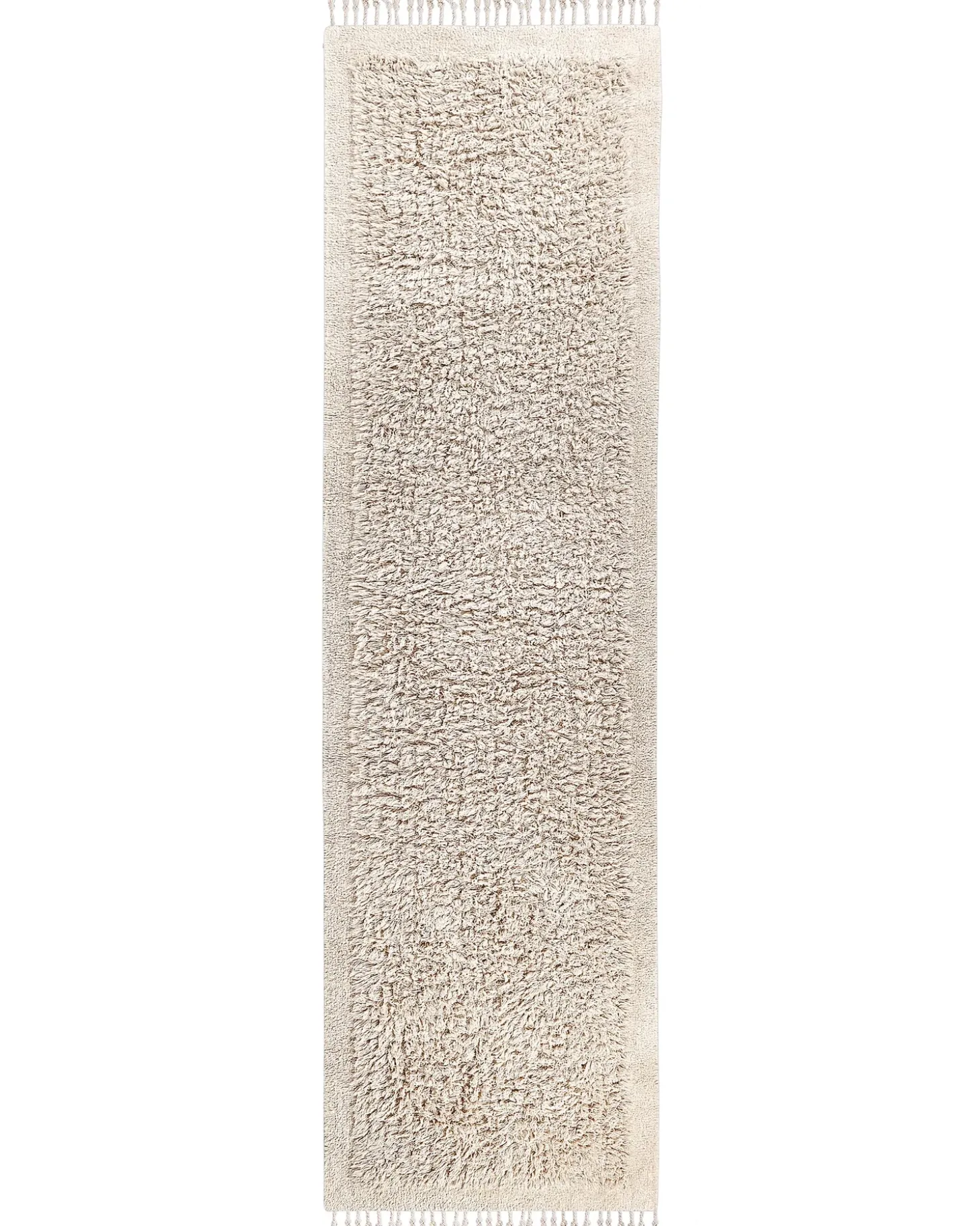 Gulvtæppe BITLIS Lys Beige 80 x 300 cm Bomuld