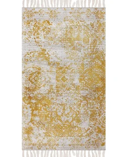 Gulvtæppe BOYALI Sennepsgul 80 x 150 cm Viskose