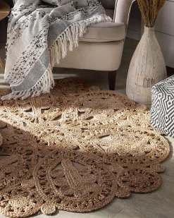 Gulvtæppe BUCAK Beige ø 120 cm Jute