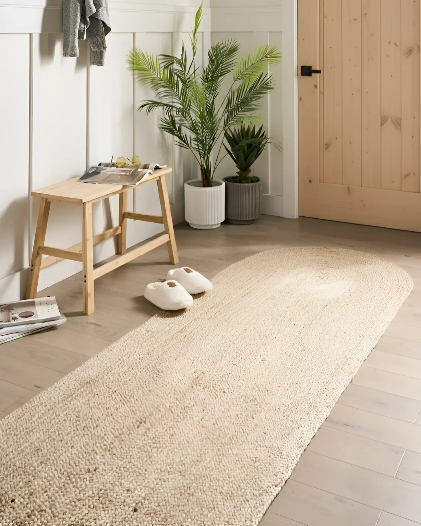Gulvtæppe DEMIRCI Beige 80 x 300 cm Jute