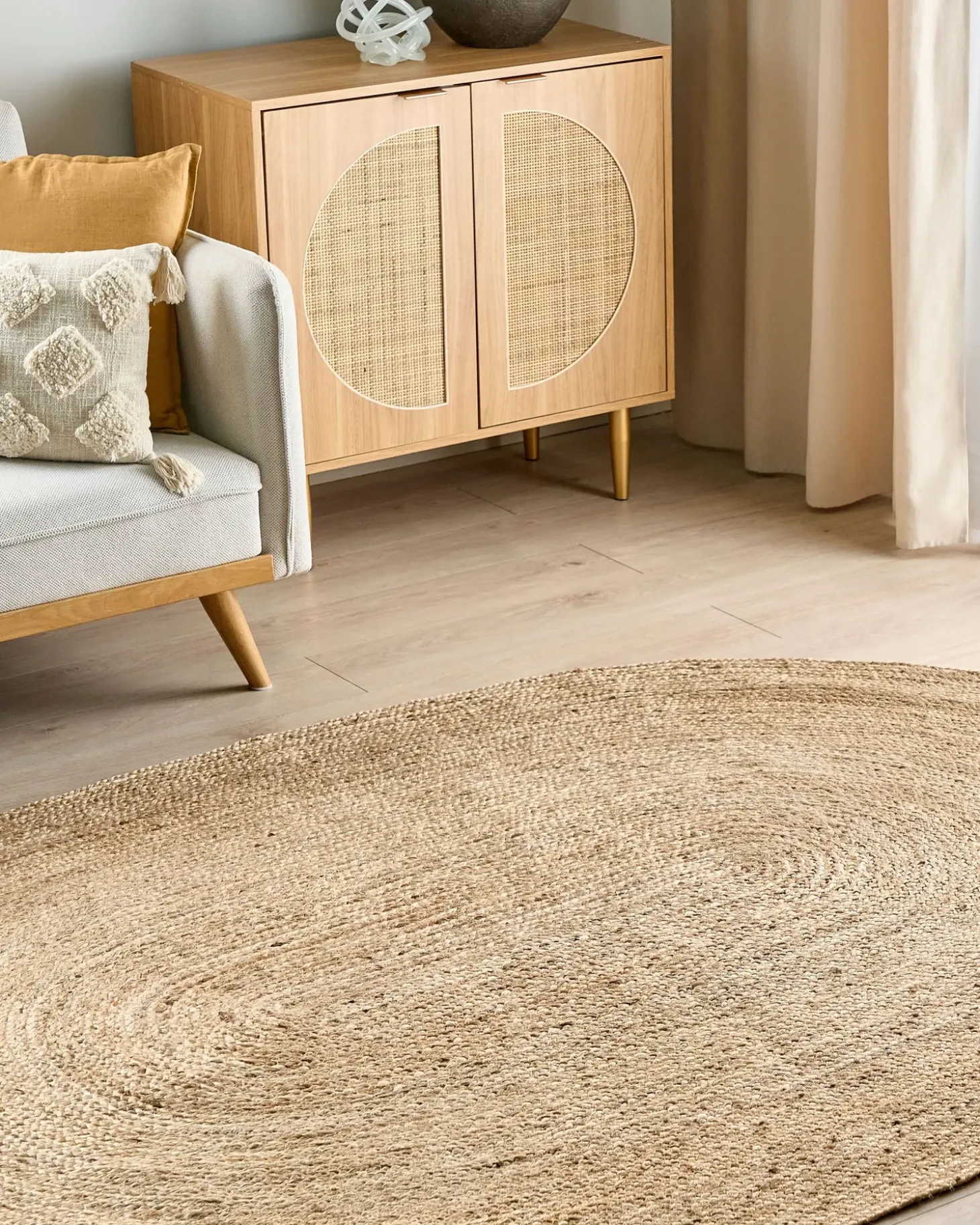 Gulvtæppe DEMIRCI Beige 160 x 230 cm Jute