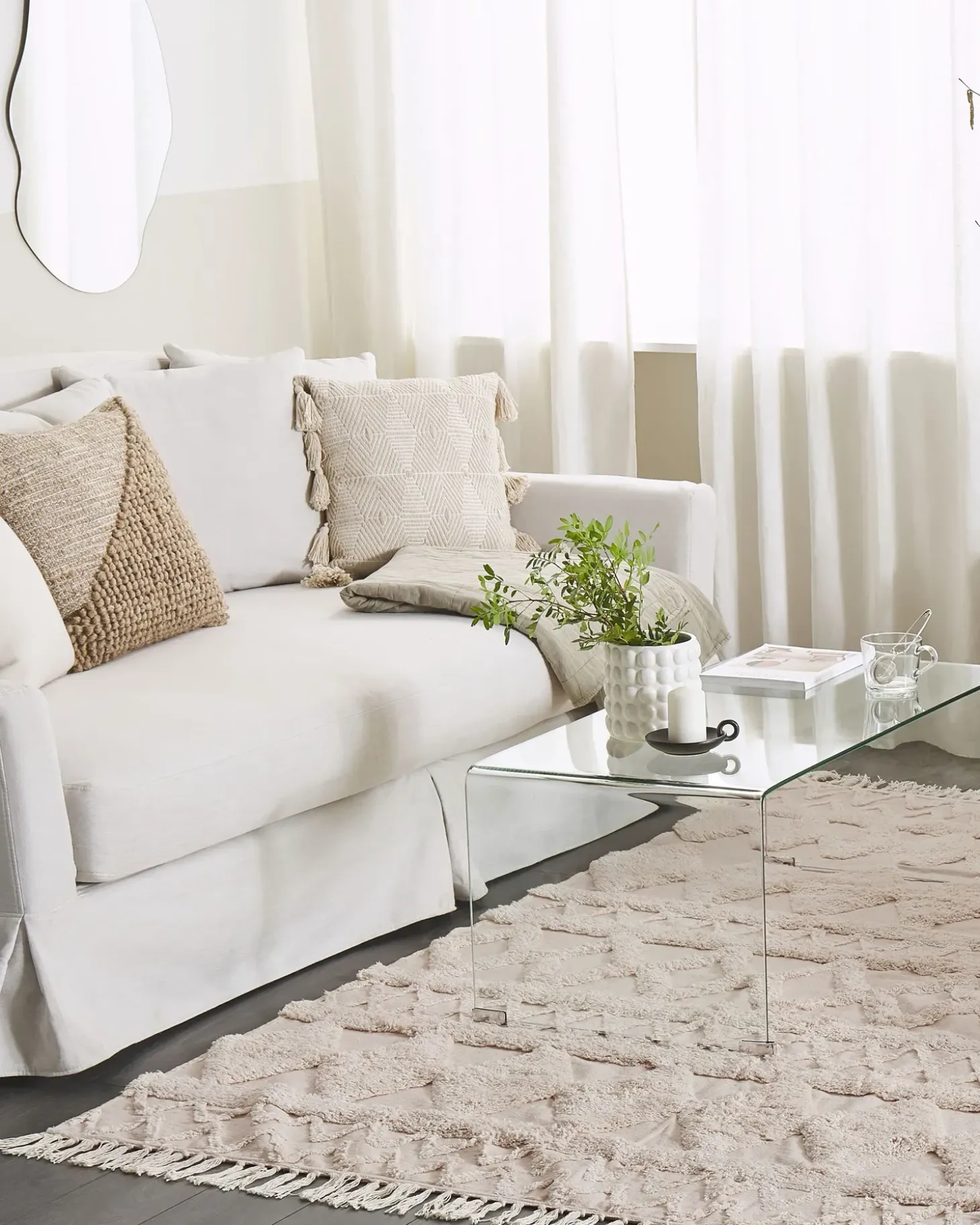 Gulvtæppe DIDIM Beige 160 x 230 cm Bomuld