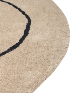 Gulvtæppe DIGRI Beige ø 200 cm Viskose