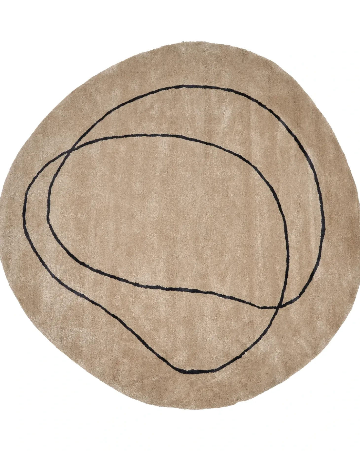 Gulvtæppe DIGRI Beige ø 200 cm Viskose