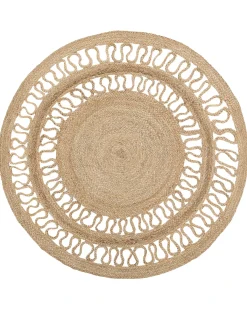 Gulvtæppe DIKILI Beige ø 120 cm Jute