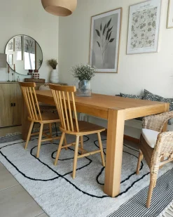 Gulvtæppe DOKUZ Beige 140 x 200 cm Bomuld