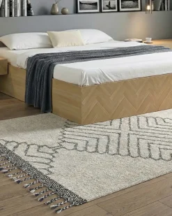 Gulvtæppe ERAY Lys Beige 140 x 200 cm Bomuld
