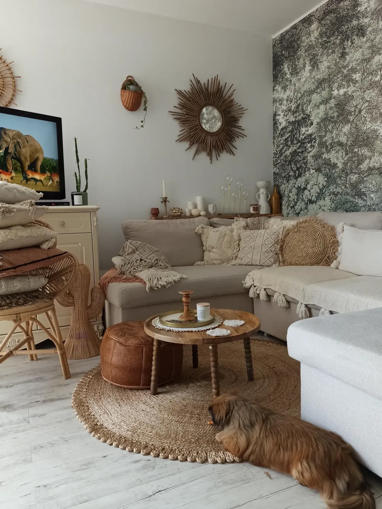 Gulvtæppe ERENCE Beige ø 140 cm