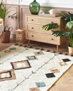 Gulvtæppe ESKISEHIR Beige 140 x 200 cm Bomuld