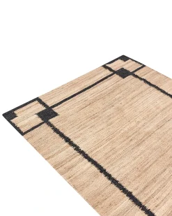 Gulvtæppe GONDIA Sort/beige 160 x 230 cm Jute