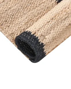 Gulvtæppe GONDIA Sort/beige 160 x 230 cm Jute