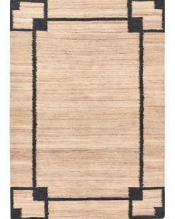 Gulvtæppe GONDIA Sort/beige 160 x 230 cm Jute