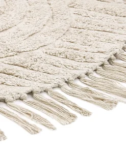 Gulvtæppe HALFETI Lys Beige ø 140 cm Bomuld
