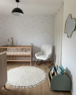 Gulvtæppe HALFETI Lys Beige ø 140 cm Bomuld