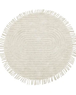 Gulvtæppe HALFETI Lys Beige ø 140 cm Bomuld