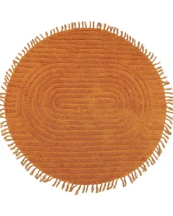 Gulvtæppe HALFETI Orange ø 140 cm Bomuld