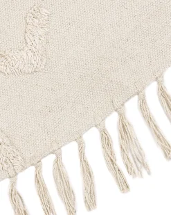 Gulvtæppe HARRAN Lys Beige ø 140 cm Bomuld