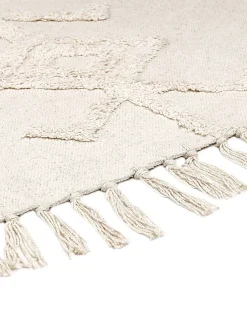 Gulvtæppe HARRAN Lys Beige ø 140 cm Bomuld