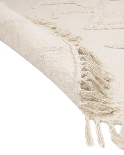 Gulvtæppe HARRAN Lys Beige ø 140 cm Bomuld