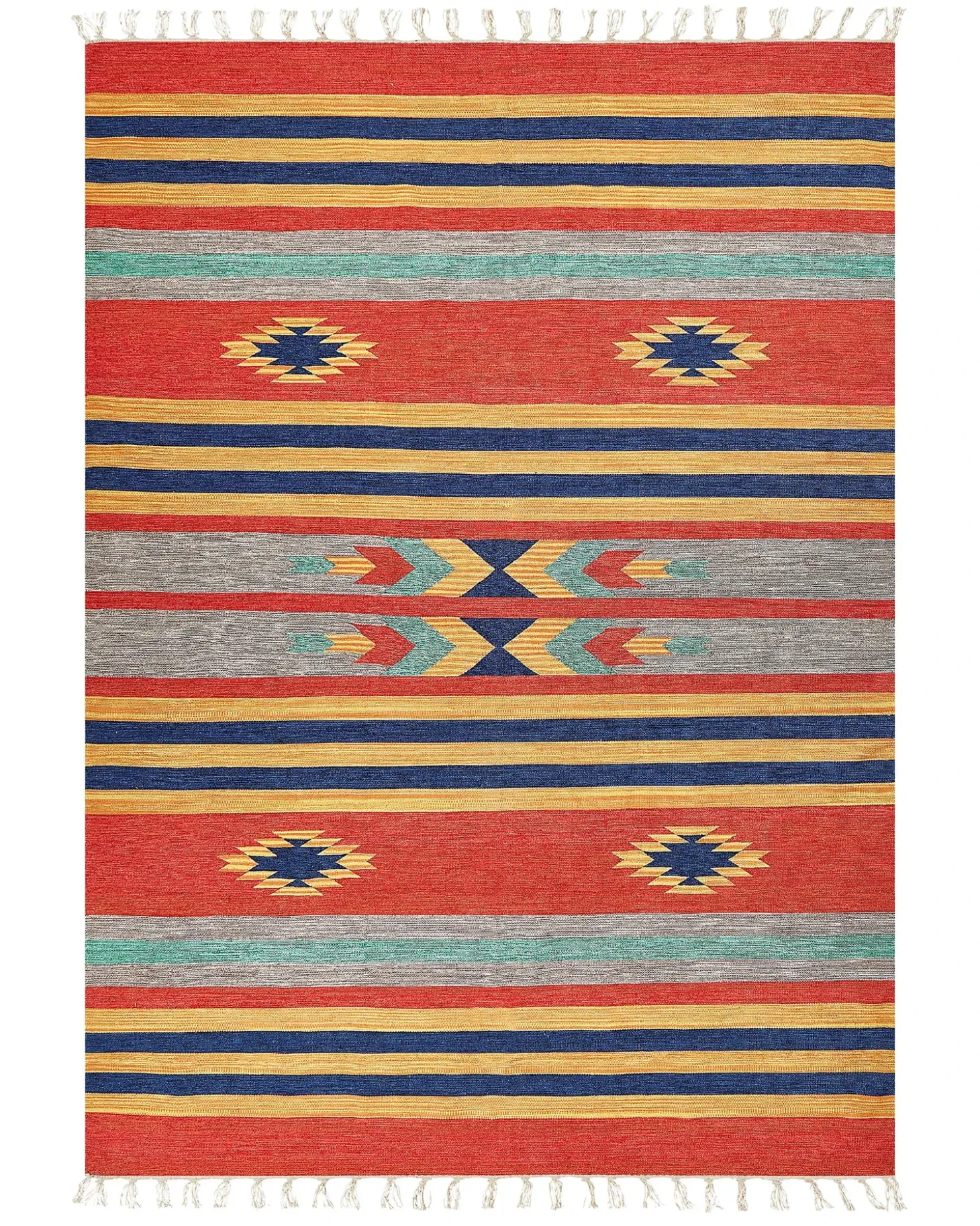 Gulvtæppe HATIS Multifarvet 140 x 200 cm Bomuld Kelim