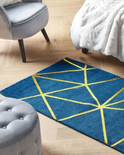 Gulvtæppe HAVZA Blå 80 x 150 cm Viskose