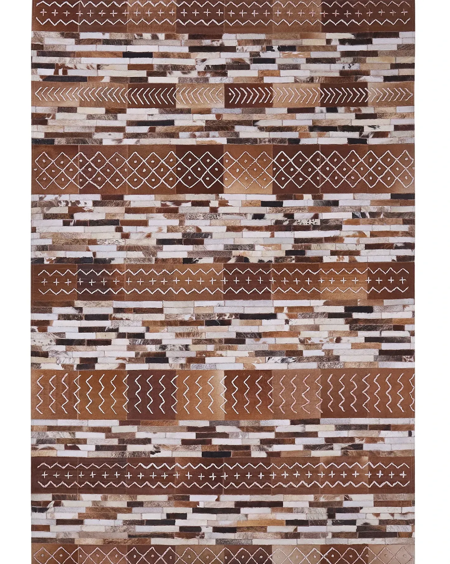 Gulvtæppe HEREKLI Brun 160 x 230 cm Ægte læder