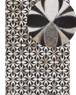 Gulvtæppe ISHAN Multifarvet 140 x 200 cm Ægte læder