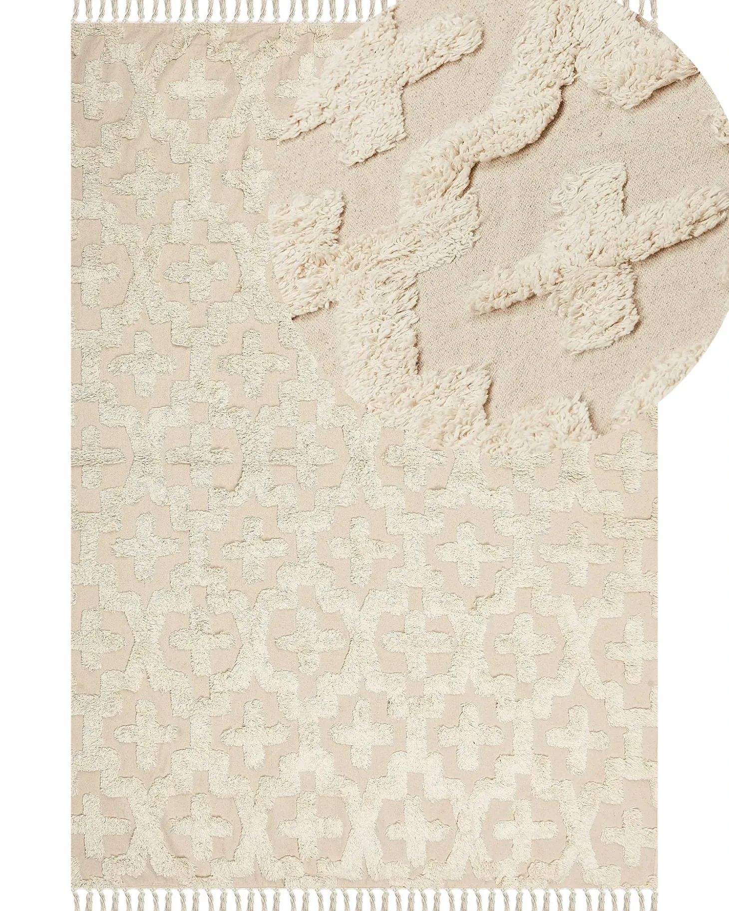 Gulvtæppe ITANAGAR Beige 160 x 230 cm Bomuld