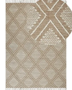 Gulvtæppe KACEM Beige 160 x 230 cm Bomuld