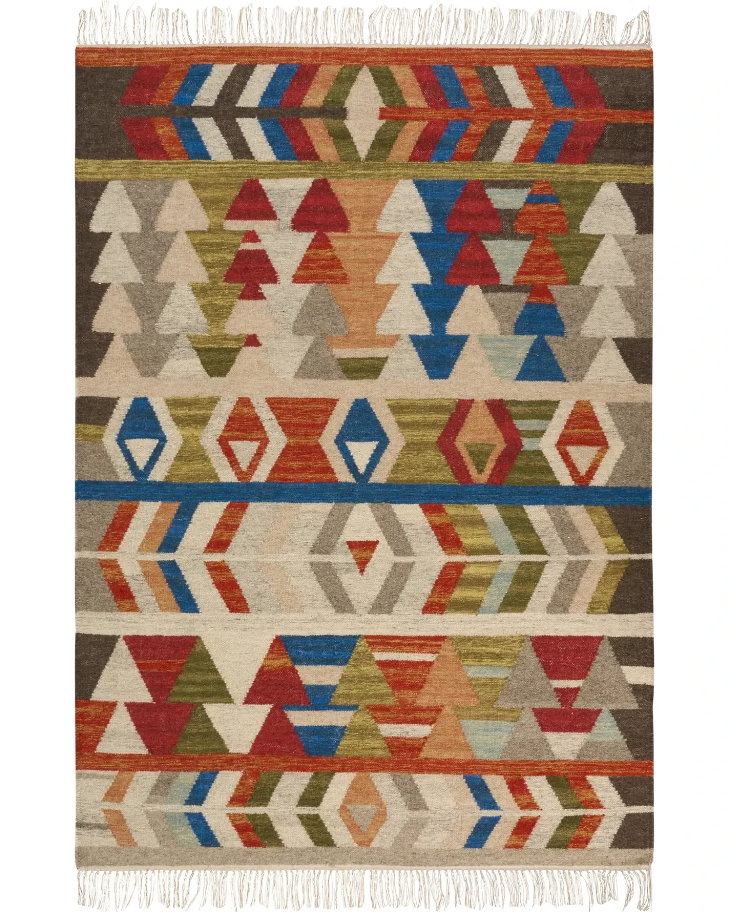 Gulvtæppe KAGHSI Multifarvet 140 x 200 cm Uld Kelim
