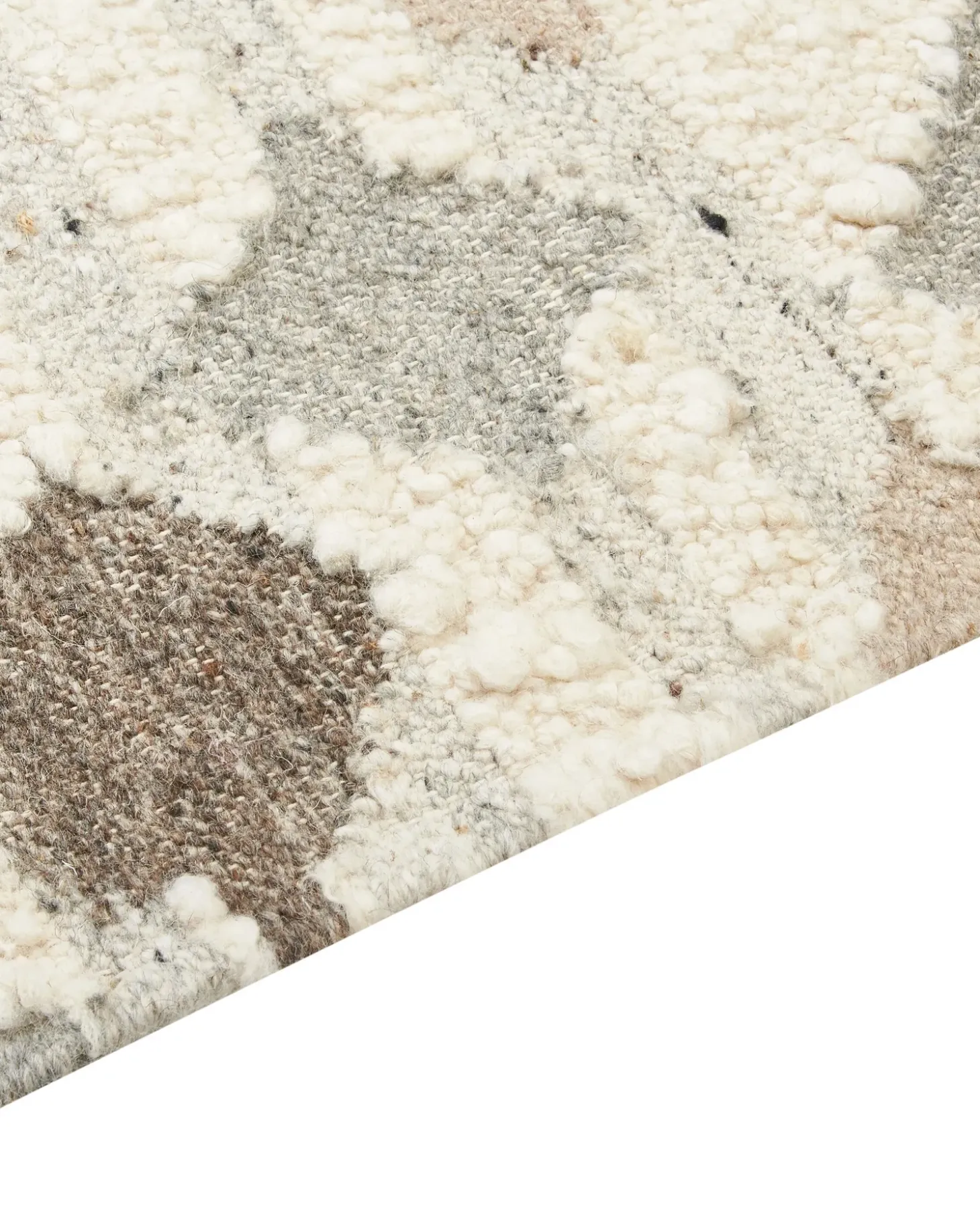 Gulvtæppe KAGHTSRASHEN Beige 160 x 230 cm Uld Kelim
