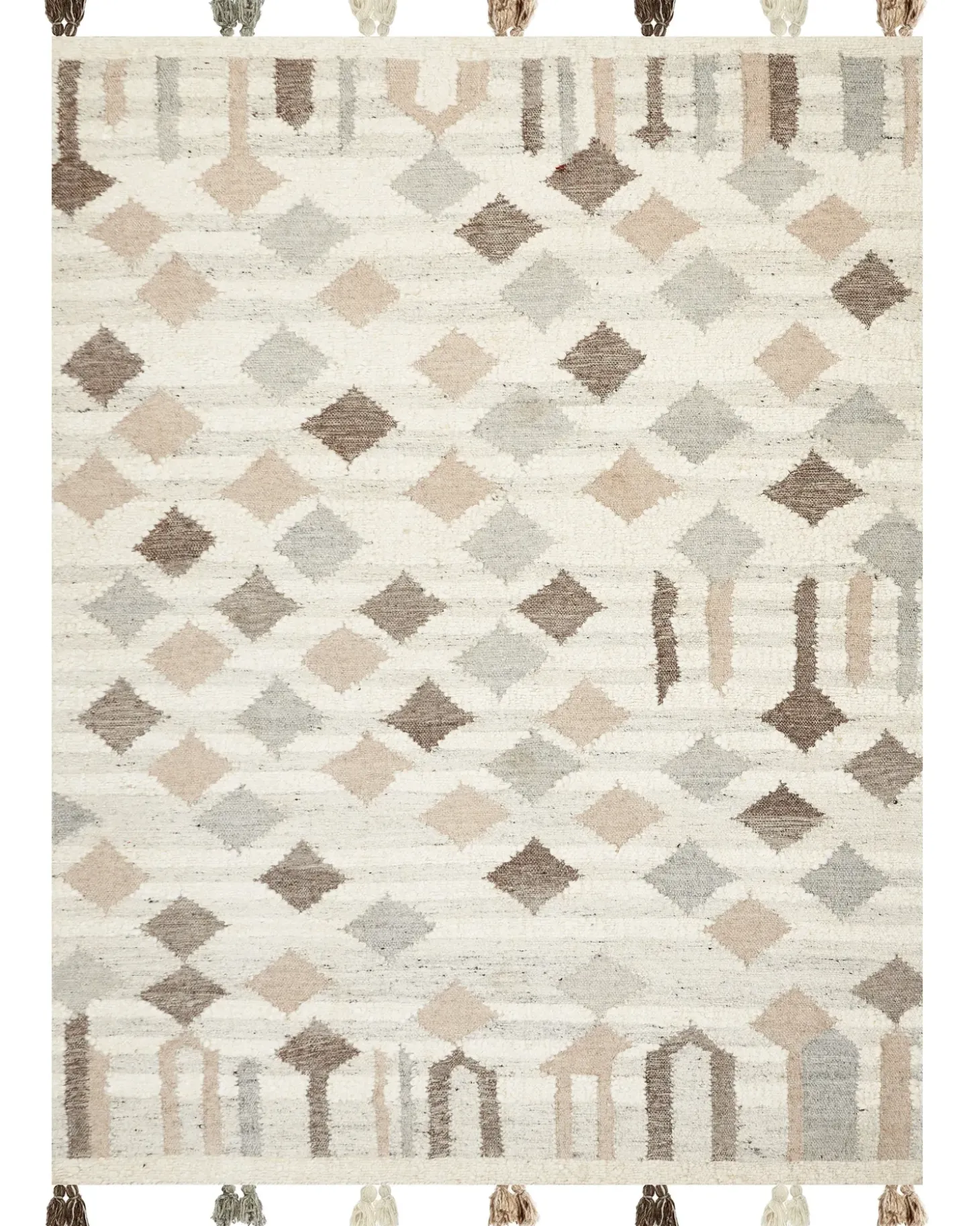 Gulvtæppe KAGHTSRASHEN Beige 160 x 230 cm Uld Kelim