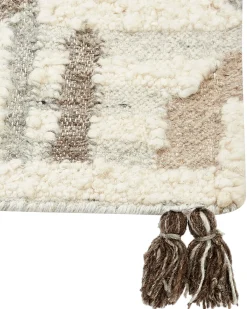Gulvtæppe KAGHTSRASHEN Beige 160 x 230 cm Uld Kelim