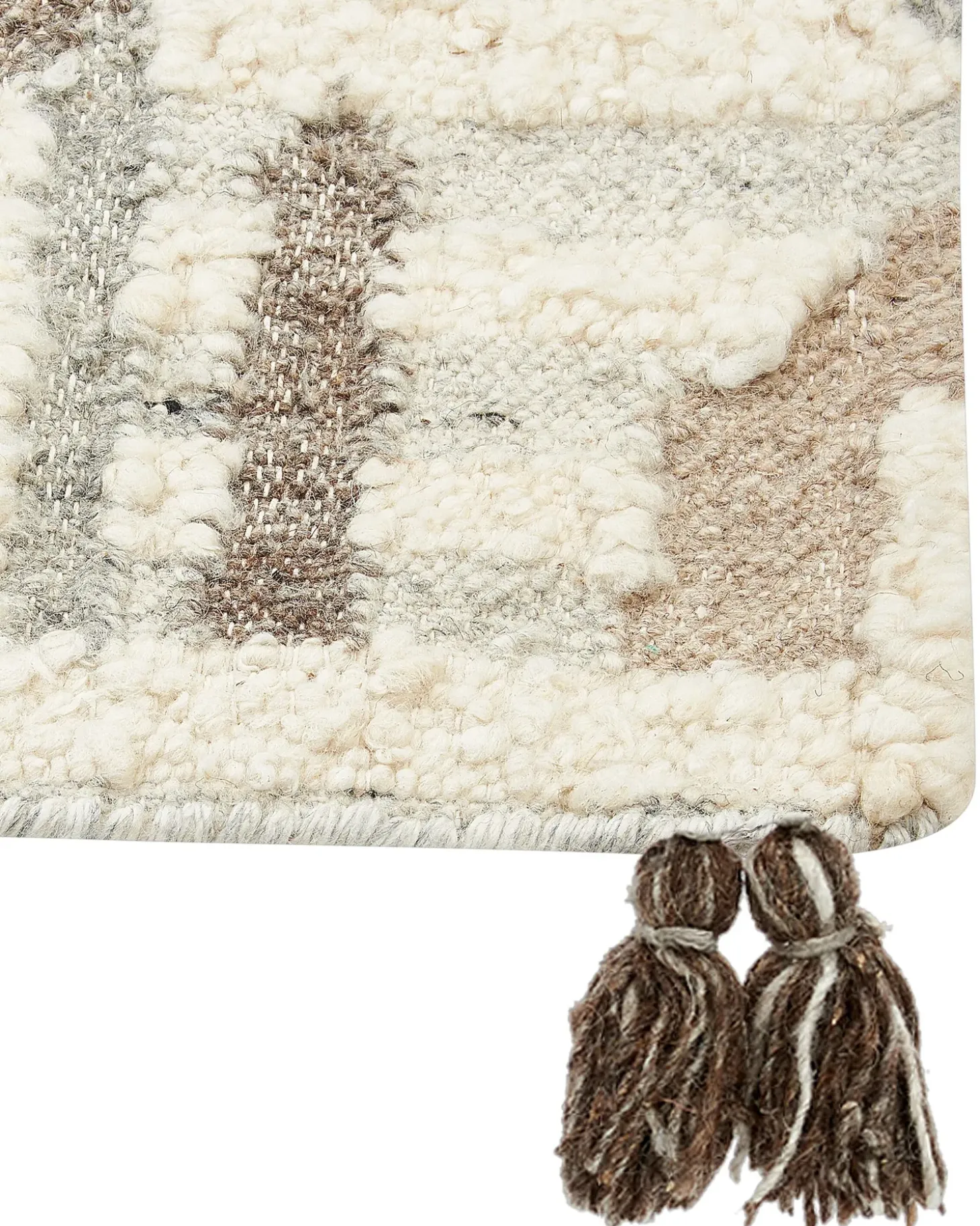 Gulvtæppe KAGHTSRASHEN Beige 160 x 230 cm Uld Kelim
