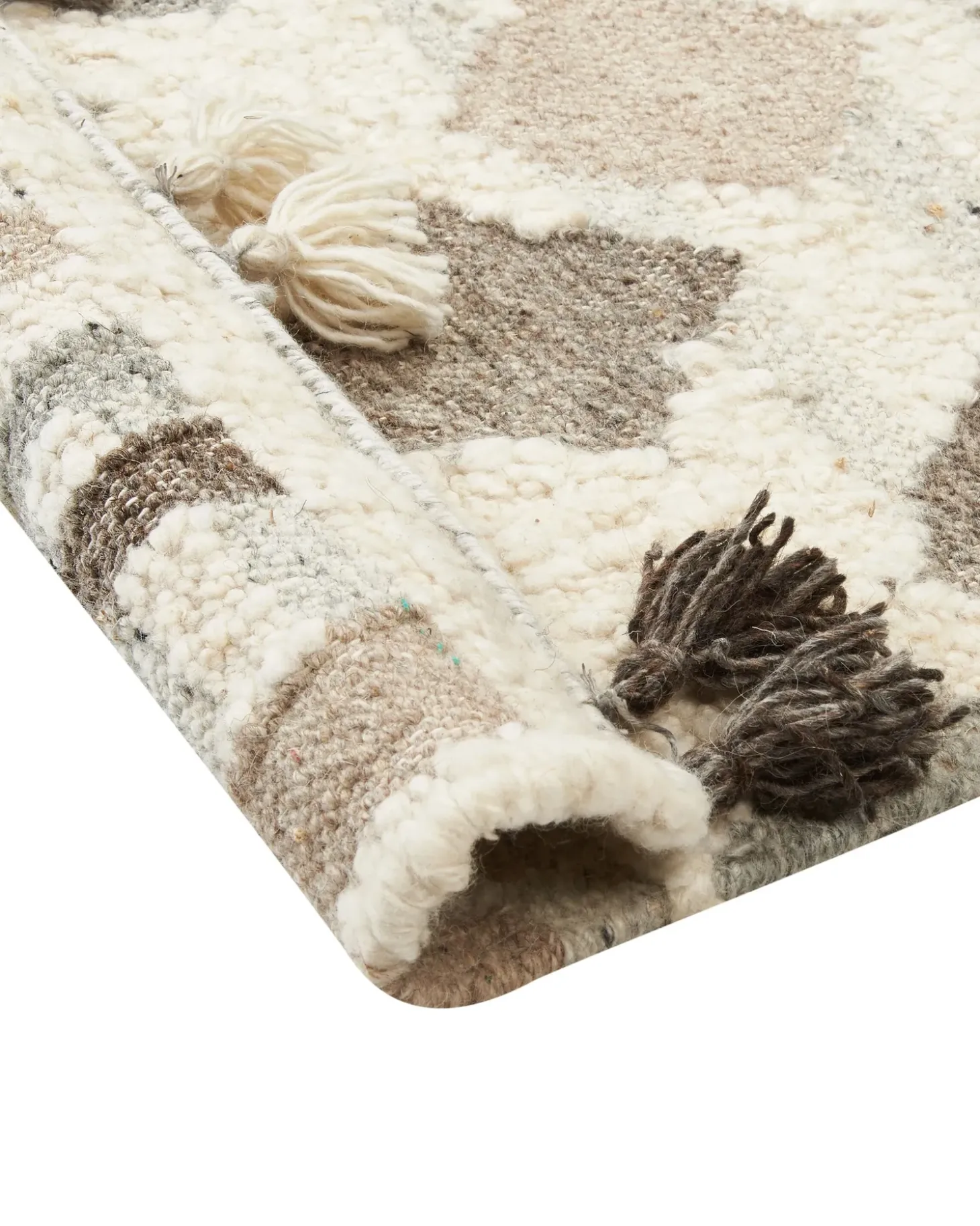 Gulvtæppe KAGHTSRASHEN Beige 160 x 230 cm Uld Kelim