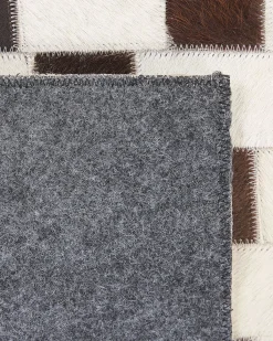 Gulvtæppe KAYABEY Beige 160 x 230 cm Ægte læder