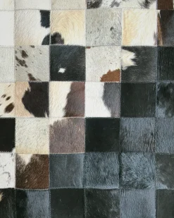 Gulvtæppe KEMAH Sort 140 x 200 cm Ægte læder