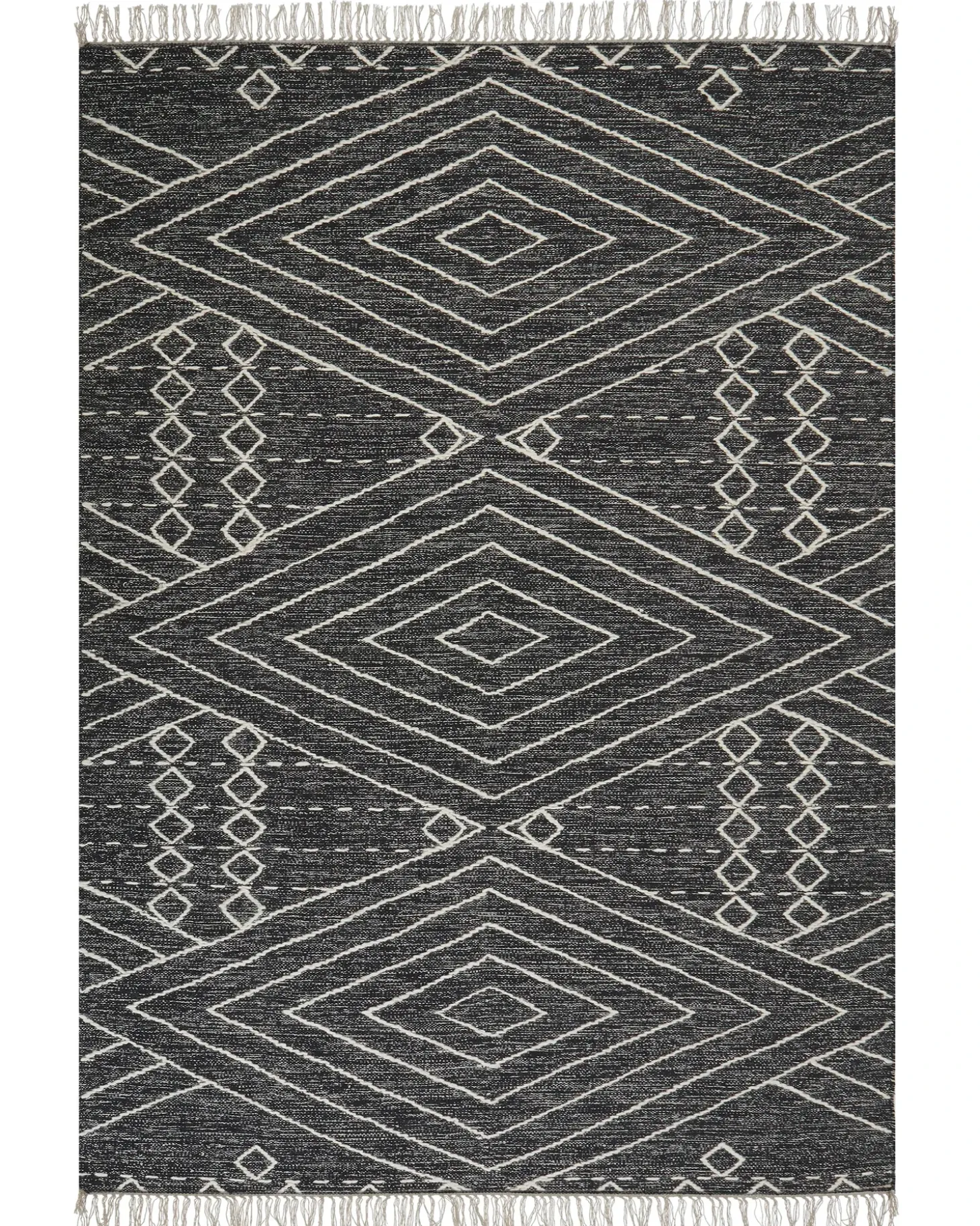 Gulvtæppe KHENIFRA Sort 160 x 230 cm Bomuld