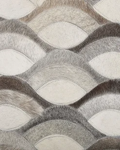 Gulvtæppe KIRCA Beige 140 x 200 cm Ægte læder