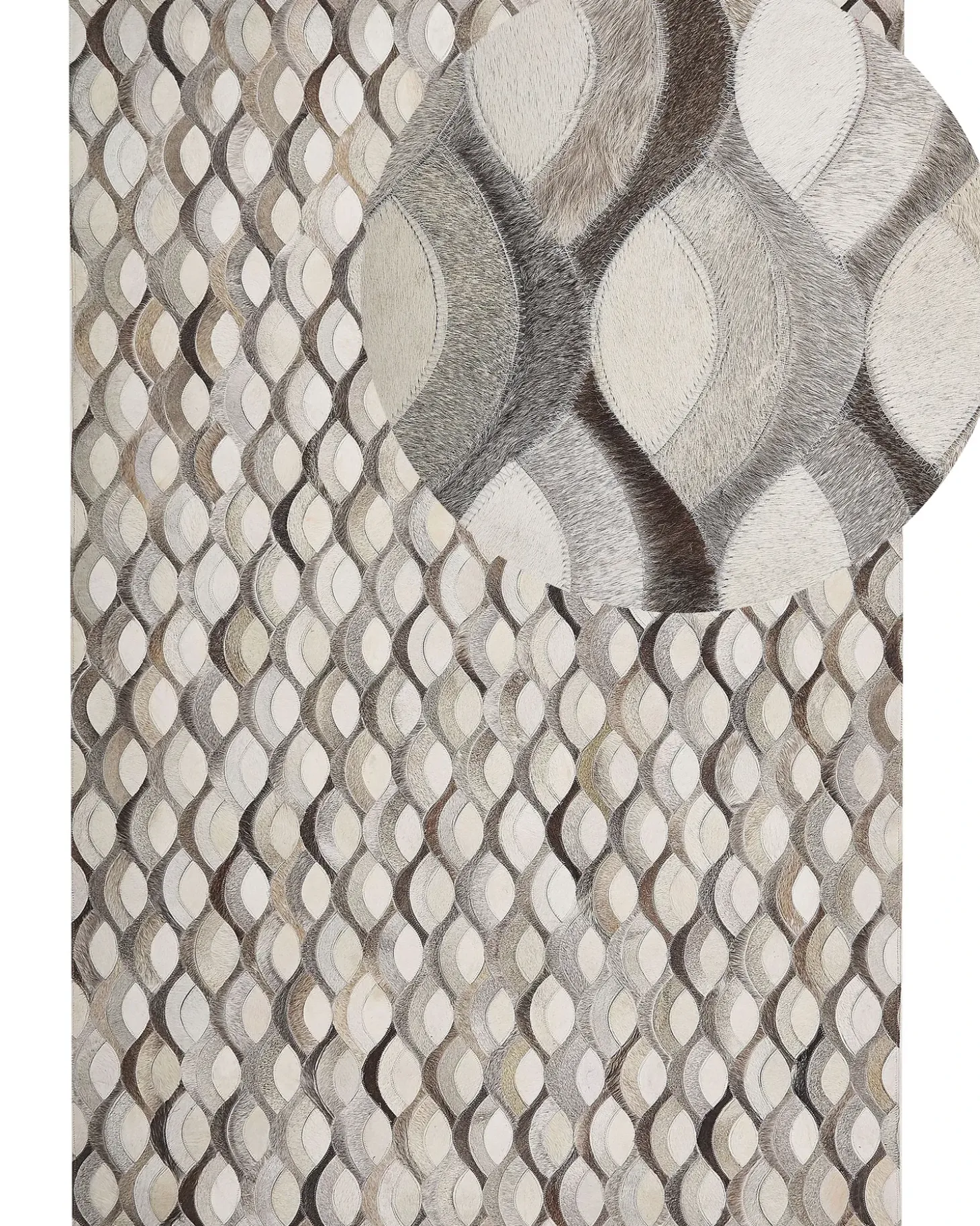 Gulvtæppe KIRCA Beige 140 x 200 cm Ægte læder