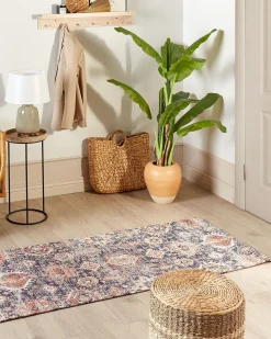 Gulvtæppe KURIN Blå 80 x 300 cm Bomuld