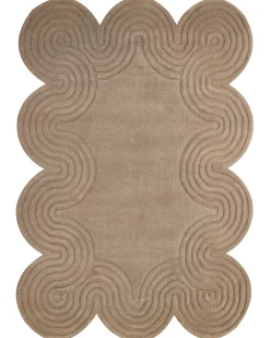 Gulvtæppe MALVAN Brungrå 160 x 230 cm Uld
