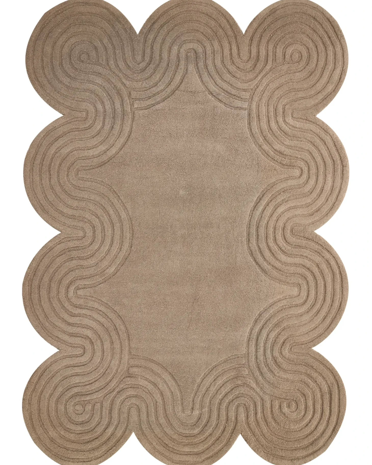 Gulvtæppe MALVAN Brungrå 160 x 230 cm Uld