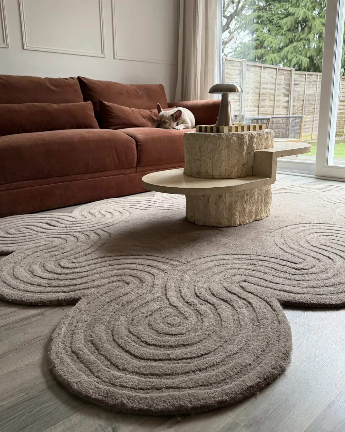 Gulvtæppe MALVAN Brungrå 160 x 230 cm Uld