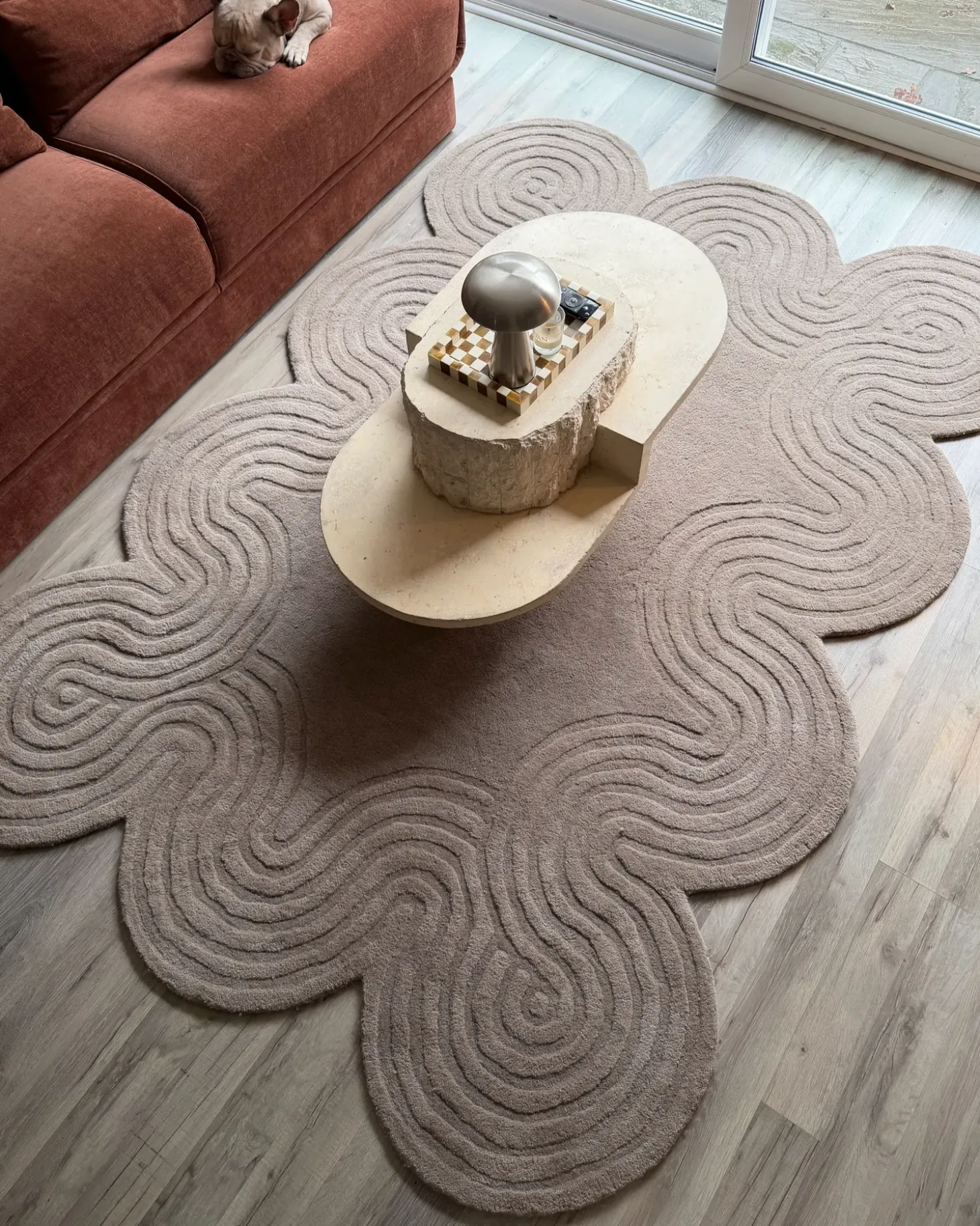 Gulvtæppe MALVAN Brungrå 160 x 230 cm Uld